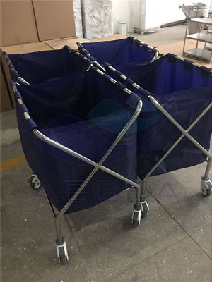 AG-SS023 Dengan menangguhkan tas linen medis keranjang pakaian rumah sakit mobile troli