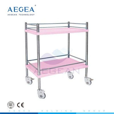 AG-SS053D รถเข็นผู้ป่วยที่ใช้ในโรงพยาบาลโลหะมี 2 ชั้น