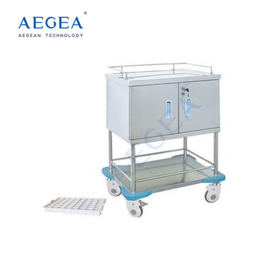 Acier inoxydable AG-SS057 avec un chariot médical d'accident de clé de verrouillage de porte