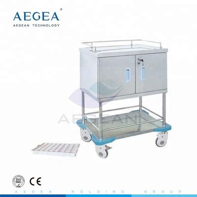 Acier inoxydable AG-SS057 avec un chariot médical d'accident de clé de verrouillage de porte