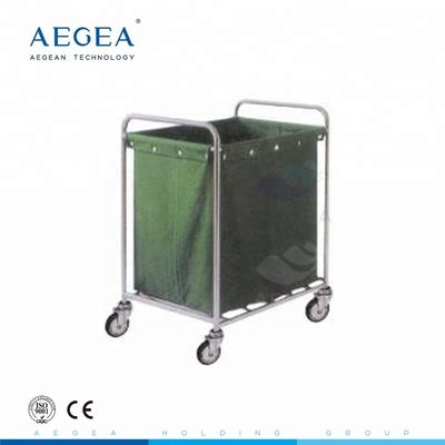 AG-SS013 rumah sakit stainless steel linen rumah sakit gerobak dengan tas menangguhkan