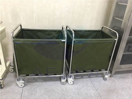 AG-SS013 rumah sakit stainless steel linen rumah sakit gerobak dengan tas menangguhkan