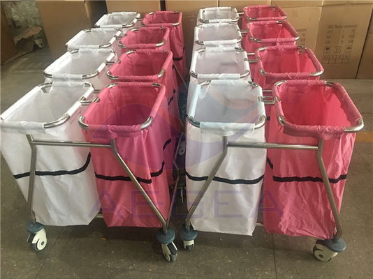AG-SS019 avec à hôpital différent de deux le chariot de rebut mobile sacs de couleur