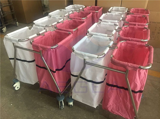 AG-SS019 avec à hôpital différent de deux le chariot de rebut mobile sacs de couleur
