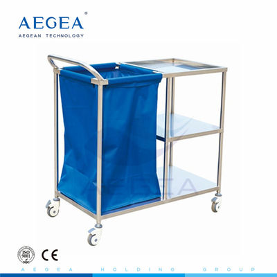 Carretilla de lino de la basura del bolso de la preparación médica móvil la antioxidante del acero inoxidable de AG-SS010A