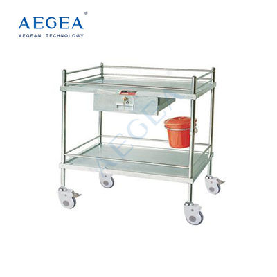 AG-SS042B medical equipment stainless steel medical cart with drawer and layers