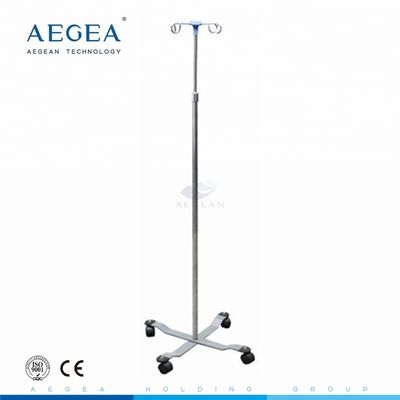 AG-SS009A CE ISO stainless steel rumah sakit disesuaikan iv tiang berdiri