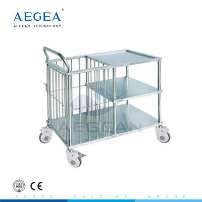 AG-SS060 hastane 3 kat paslanmaz çelik tıbbi arabası