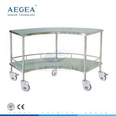 AG-SS007A Dua lapisan kipas bentuk troli alat medis stainless steel
