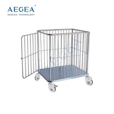 AG-SS062 Movable stainless steel bingkai rumah sakit 4 roda troli transportasi