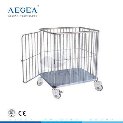 AG-SS062 Movable stainless steel bingkai rumah sakit 4 roda troli transportasi