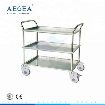 AG-SS022A 3 katmanlı tiyatro ekipmanları paslanmaz çelik tedavi arabası
