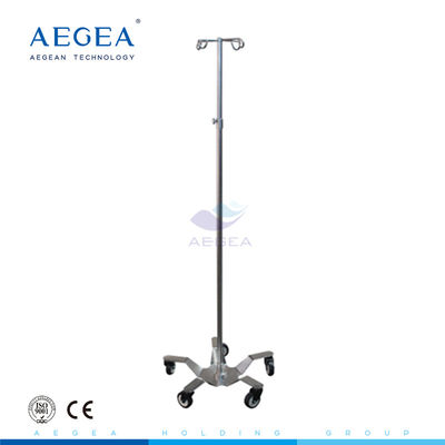 AG-IVP001 Height adjustable stainless steel equipment with wheels iv pole